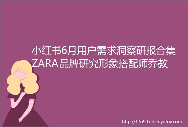 小红书6月用户需求洞察研报合集ZARA品牌研究形象搭配师乔教主直播分析精选案例与干货