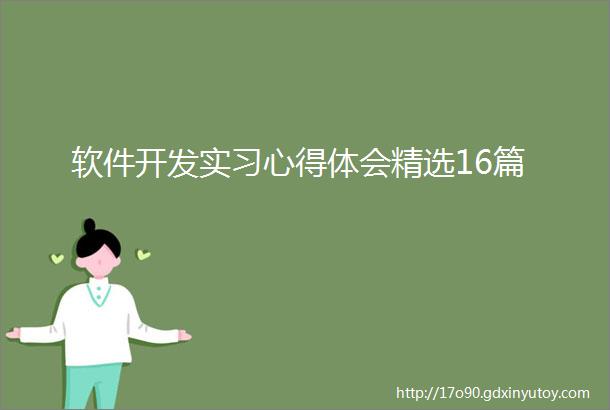 软件开发实习心得体会精选16篇