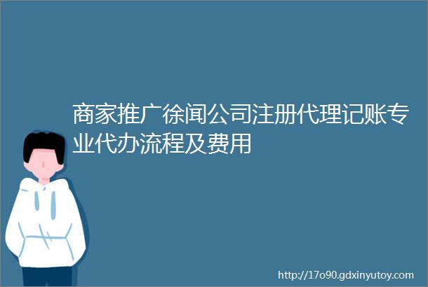 商家推广徐闻公司注册代理记账专业代办流程及费用